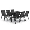 Ensemble à manger de jardin 7 pcs Noir 557687557687
