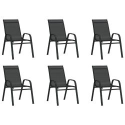 Ensemble à manger de jardin 7 pcs Noir 557687557687