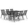 Ensemble à manger de jardin 7 pcs Gris et noir 557688557688