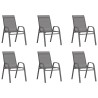 Ensemble à manger de jardin 7 pcs Gris et noir 557688557688