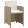 Ensemble à manger de jardin et coussins 3 pcs Poly rotin Beige 557691557691