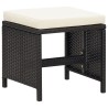 Ensemble à manger de jardin coussins 9pcs Résine tressée Noir 557692557692