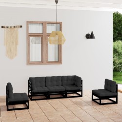 Salon de jardin 5 pcs avec coussins Bois de pin massif 557693557693