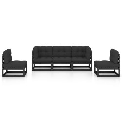 Salon de jardin 5 pcs avec coussins Bois de pin massif 557693557693