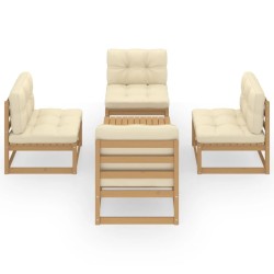 Salon de jardin 5 pcs avec coussins Bois de pin massif 557695557695