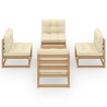 Salon de jardin 5 pcs avec coussins Bois de pin massif 557695557695