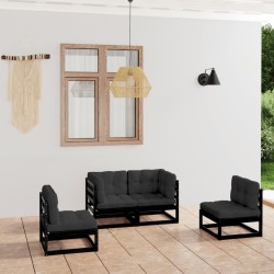 Salon de jardin 4 pcs avec coussins Bois de pin massif 557697557697