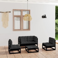 Salon de jardin 5 pcs avec coussins Bois de pin massif 557698557698