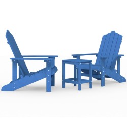 Chaises de jardin Adirondack avec table PEHD Bleu aqua 557700557700