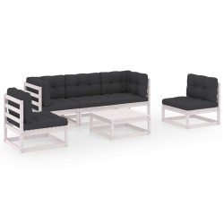 Salon de jardin 6 pcs avec coussins Bois de pin massif 557701557701