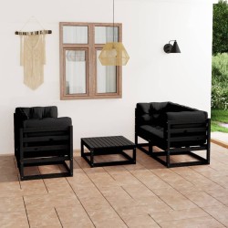 Salon de jardin 5 pcs avec coussins Bois de pin massif 557702557702