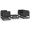 Salon de jardin 5 pcs avec coussins Bois de pin massif 557702557702