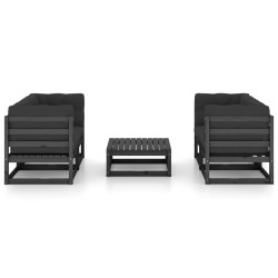 Salon de jardin 5 pcs avec coussins Bois de pin massif 557702557702