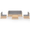 Salon de jardin 6 pcs avec coussins Bois de pin massif 557703557703