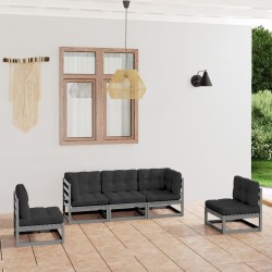 Salon de jardin 5 pcs avec coussins Bois de pin massif 557704557704