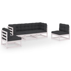 Salon de jardin 5 pcs avec coussins Bois de pin massif 557705557705