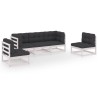 Salon de jardin 5 pcs avec coussins Bois de pin massif 557705557705