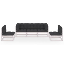 Salon de jardin 5 pcs avec coussins Bois de pin massif 557705557705