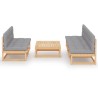 Salon de jardin 6 pcs avec coussins Bois de pin massif 557706557706