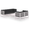 Salon de jardin 6 pcs avec coussins Bois de pin massif 557708557708