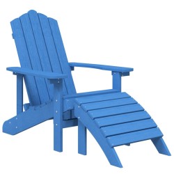 Chaises de jardin Adirondack lot de 2 repose-pieds PEHD Bleu 557709557709