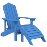 Chaises de jardin Adirondack lot de 2 repose-pieds PEHD Bleu 557709557709