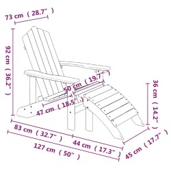 Chaises de jardin Adirondack lot de 2 repose-pieds PEHD Bleu 557709557709