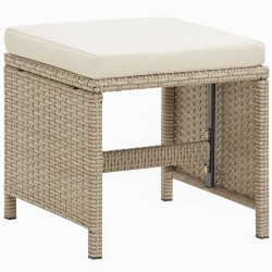 Ensemble à manger de jardin et coussins 9 pcs Poly rotin Beige 557712557712