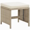 Ensemble à manger de jardin et coussins 9 pcs Poly rotin Beige 557712557712