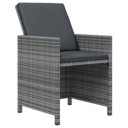 Ensemble à manger de jardin coussins 5pcs Résine tressée Gris 557713557713