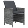 Ensemble à manger de jardin coussins 5pcs Résine tressée Gris 557713557713