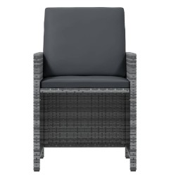 Ensemble à manger de jardin coussins 5pcs Résine tressée Gris 557713557713
