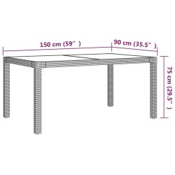 Ensemble à manger d'extérieur 5 pcs coussins Résine tressée 557714557714