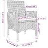 Ensemble à manger d'extérieur 5 pcs coussins Résine tressée 557714557714