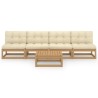 Salon de jardin 5 pcs avec coussins Bois de pin massif 557719557719