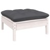 Salon de jardin 6 pcs avec coussins blanc bois de pin 557722557722