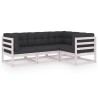 Salon de jardin 4 pcs avec coussins Bois de pin massif 557723557723