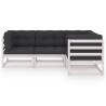 Salon de jardin 4 pcs avec coussins Bois de pin massif 557723557723