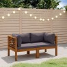 Canapé de jardin à 2 places avec coussin Bois d'acacia massif 557725557725