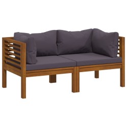 Canapé de jardin à 2 places avec coussin Bois d'acacia massif 557725557725