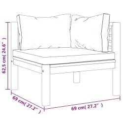 Canapé de jardin à 2 places avec coussin Bois d'acacia massif 557725557725