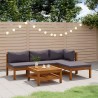 Salon de jardin 5 pcs avec coussin Bois d'acacia solide 557726557726