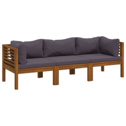Canapé de jardin à 3 places avec coussin Bois d'acacia massif 557727557727