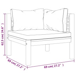 Canapé de jardin à 3 places avec coussin Bois d'acacia massif 557727557727
