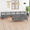 Salon de jardin 9 pcs Gris Bois de pin massif 557728557728