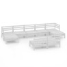 Salon de jardin 9 pcs Blanc Bois de pin massif 557729557729