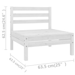 Salon de jardin 9 pcs Blanc Bois de pin massif 557729557729