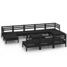 Salon de jardin 11 pcs Noir Bois de pin massif 557742557742