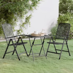 Ensemble à manger de jardin 3 pcs Maille Métal Anthracite 557745557745