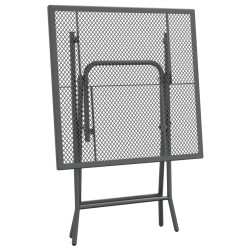 Ensemble à manger de jardin 3 pcs Maille Métal Anthracite 557745557745
